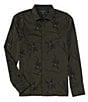 Color:Rosin - Image 1 - Stretch Floral Print Long Sleeve Woven Shirt