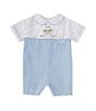 Color:Blue - Image 1 - Baby Boys 3-24 Months Short-Sleeve Solid/Checked Checked Shoralls