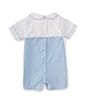 Color:Blue - Image 2 - Baby Boys 3-24 Months Short-Sleeve Solid/Checked Checked Shoralls
