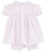 Color:Pink - Image 2 - Baby Girls Preemie-Newborn Smocked Dress & Bonnet