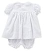 Color:White - Image 2 - Baby Girls Preemie-Newborn Smocked Dress & Bonnet