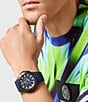 Color:Grey - Image 5 - Thunderstorm Chrono Blue Silicone Strap Men's Watch-43mm