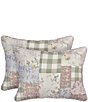 Color:Dusty Rose - Image 1 - Eloise Cotton Patchwork Quilted Pillow Sham