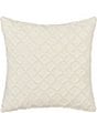 Color:Cream - Image 1 - Lillian Lattice Textured Pattern Reversible Square Pillow