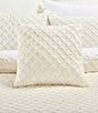 Color:Cream - Image 3 - Lillian Lattice Textured Pattern Reversible Square Pillow