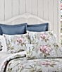 Color:Sea Foam - Image 3 - Sara Collection Watercolor Floral Bouquet Printed Quilted Boudoir Pillow