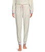 Color:Ivory - Image 1 - Heart Print Peachy Knit Coordinating Sleep Jogger