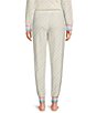 Color:Ivory - Image 2 - Heart Print Peachy Knit Coordinating Sleep Jogger