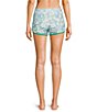Color:Ocean Blue - Image 2 - Ocean Breeze Floral Peachy Knit Drawstring Tie Coordinating Sleep Shorts