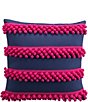 Color:Blue/Pink - Image 1 - Josie Pink Pompom Applique Decorative Pillow