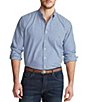 Color:Blue/White - Image 1 - Big & Tall Checked Oxford Shirt