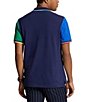 Color:Newport Navy - Image 2 - Big & Tall Classic Fit Color Block Mesh Short Sleeve Polo Shirt