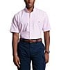Color:Pink/White - Image 1 - Big & Tall Classic Fit Gingham Short Sleeve Oxford Shirt