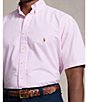 Color:Pink/White - Image 5 - Big & Tall Classic Fit Gingham Short Sleeve Oxford Shirt
