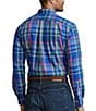 Color:Royal/Pink Multi - Image 2 - Big & Tall Classic-Fit Performance Stretch Plaid Oxford Long Sleeve Woven Shirt