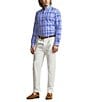 Color:Blue Multi - Image 3 - Big & Tall Classic Fit Performance Stretch Plaid Oxford Long Sleeve Woven Shirt