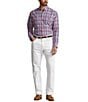Color:Pink/Navy Multi - Image 3 - Big & Tall Classic-Fit Performance Stretch Plaid Oxford Long Sleeve Woven Shirt