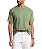 Color:Cargo Green Heather - Image 1 - Big & Tall Classic Fit Short Sleeve Cotton Jersey V-Neck T-Shirt