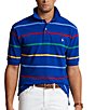 Color:Sapphire Star Multi - Image 1 - Big & Tall Classic-Fit Striped Short Sleeve Mesh Polo Shirt