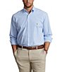 Color:Light Blue/White - Image 1 - Big & Tall Gingham Oxford Long-Sleeve Woven Shirt