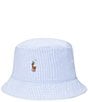 Color:White/Blue Seersucker - Image 2 - Big & Tall Reversible Seersucker Bucket Hat