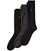 Color:Black Assorted - Image 1 - Big & Tall Ribbed Slack Socks 3-Pack