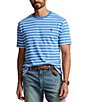 Color:New England Blue/White - Image 1 - Big & Tall Stripe Short Sleeve T-Shirt