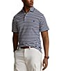 Color:Refined Navy/White - Image 1 - Big & Tall Stripe Soft Cotton Short Sleeve Polo Shirt