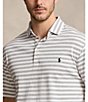 Color:Andover Heather/White - Image 5 - Big & Tall Stripe Soft Cotton Short Sleeve Polo Shirt