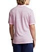 Color:Carmel Pink/Light Navy - Image 2 - Big & Tall Stripe Soft Cotton Short Sleeve Polo Shirt