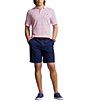 Color:Carmel Pink/Light Navy - Image 3 - Big & Tall Stripe Soft Cotton Short Sleeve Polo Shirt