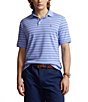 Color:Harbor Island Blue/Light Navy - Image 1 - Big & Tall Stripe Soft Cotton Short Sleeve Polo Shirt