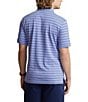 Color:Harbor Island Blue/Light Navy - Image 2 - Big & Tall Stripe Soft Cotton Short Sleeve Polo Shirt