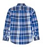 Color:Blue Multi - Image 2 - Big Boy 8-20 Long Sleeve Blue Multi Plaid Poplin Shirt