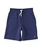 Color:Cruise Navy - Image 1 - Big Boys 8-20 Mid-Rise Brushed Fleece Pull-On Shorts