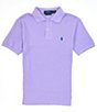 Color:Sky Lavender - Image 1 - Big Boys 8-20 Short-Sleeve Classic-Fit Mesh Polo Shirt