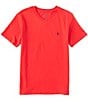 Color:RL2000 Red - Image 1 - Big Boys 8-20 Short Sleeve Essential V-Neck T-Shirt