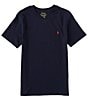 Color:Cruise Navy - Image 1 - Big Boys 8-20 Short Sleeve Essential V-Neck T-Shirt