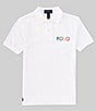 Color:White - Image 1 - Big Boys 8-20 Short Sleeve Ombre Logo Mesh Polo Shirt