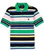 Color:Classic Kelly Multi - Image 1 - Big Boys 8-20 Short-Sleeve Striped Mesh Polo Shirt