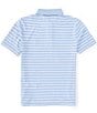 Color:Blue Hyacinth/Ceramic White - Image 2 - Big Boys 8-20 Short-Sleeve Striped Performance Jersey Polo Shirt