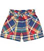 Color:Blue/Red Multi - Image 1 - Big Girls 7-16 Madras Pull-On Shorts