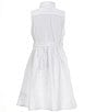 Color:White - Image 2 - Big Girls 7-16 Sleeveless Belted Oxford Shirtdress