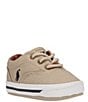 Color:Khaki - Image 1 - Boys' Vaughn Canvas Sneaker Crib Shoes (Infant)
