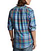 Color:Blue/Red Multi - Image 2 - Classic Fit Button Down Point Collar Plaid Oxford Long Sleeve Woven Shirt