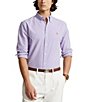 Color:Hampton Purple/White - Image 1 - Classic Fit Gingham Oxford Long Sleeve Woven Shirt