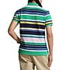 Color:Classic Kelly Multi - Image 2 - Classic Fit Multi-Color Stripe Mesh Short Sleeve Polo Shirt