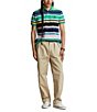 Color:Classic Kelly Multi - Image 3 - Classic Fit Multi-Color Stripe Mesh Short Sleeve Polo Shirt