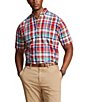 Color:Red/Blue Multi - Image 1 - Classic-Fit-Plaid Long Sleeve Oxford Woven Shirt