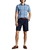 Color:Blue/Red Multi - Image 3 - Classic Fit Plaid Performance Stretch Short Sleeve Twill Woven Shirt